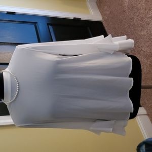 Eloquii cream ruffle blouse